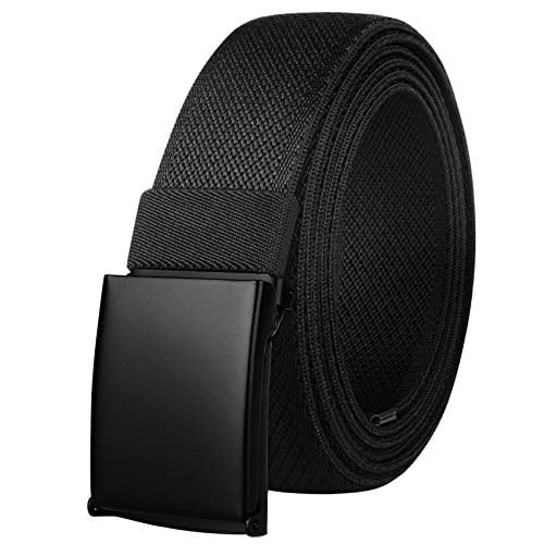Drizzte Mens Plus Size 51inch Newest Comfortable Stretchy Fabric Cloth Belt Black