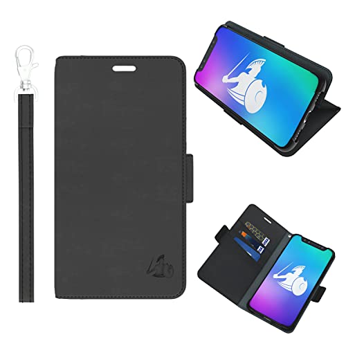 DefenderShield EMF Protection & 5G Anti Radiation iPhone 11 Case - RFID Blocking EMF Shield Detachable Wallet Case with Wrist Strap and Magnetic Closure Black