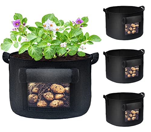 kopotma 20 Gallon Grow Bags for Potatoes, Grow Bags 20 Gallon Fabric Potato Growing Bags Potato Bags for Growing Potatoes, Potato Grow Bags with Flap Potato Growing Containers Potato Planter
