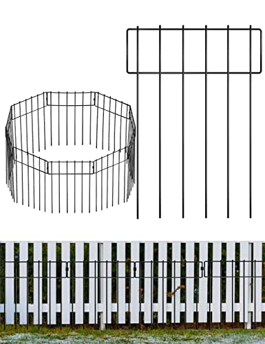 12-Packs Animal Barrier Fence 13'' x 16'', TOYPOPOR 18ft Dogs Outdoor Rustproof Coated Metal Panel Border to Keep Dogs Rabbits Groundhogs Out for Garden, Flower Bed, Yard,Patio