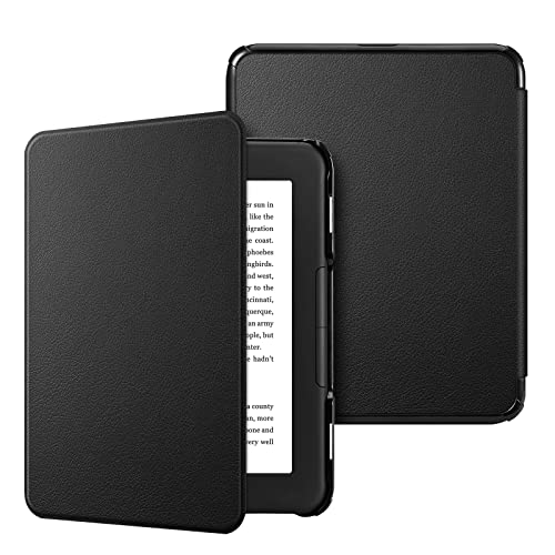 Fintie SlimShell Case for Nook GlowLight 4 (2021) / Nook GlowLight 4e (2022), Ultra Lightweight PU Leather Cover for 6" Barnes and Noble Nook GlowLight 4 & GlowLight 4e eBook eReader, Black