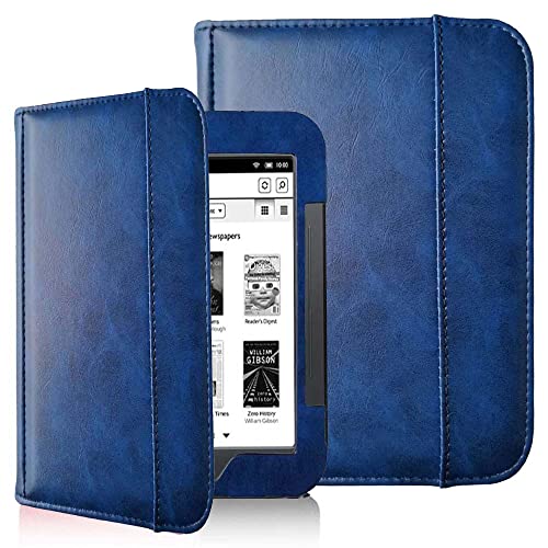 AFesar Barnes and Noble Nook Simple Touch eBook Reader GlowLight Cover Case, Folio Premium PU Leather Pocket Cover for Nook 2 (Model:BNRV300)/ Nook 3(Model:BNRV350) Ebook Case (Dark Blue)