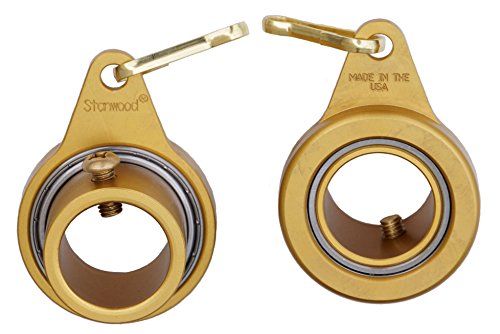 Stanwood Wind Sculpture Non Tangle Flagpole Swivel/Rotating Ring, Anodized Aluminum Spinner with Stainless Steel Bearing - 1", Pack of 2 - Proudly Made in the USA