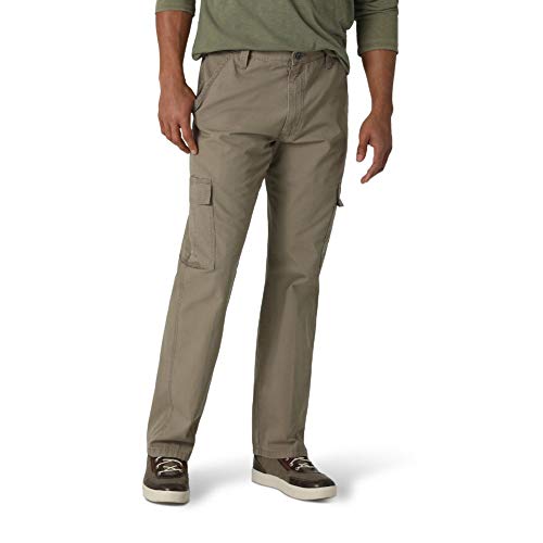 Wrangler Authentics Men's Twill Relaxed Fit Cargo Pant (Logan), Military Khaki Ripstop, 38W x 34L
