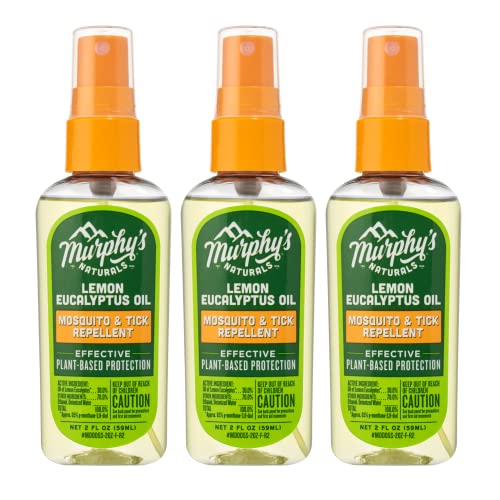 Murphy's Naturals Lemon Eucalyptus Oil Insect Repellent Spray | DEET Free | Plant Based, All Natural Ingredients | Mosquito and Tick Repellent | 2 Ounce Pump Spray | 3 Pack