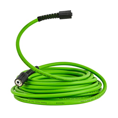 PWACCS Pressure Washer Hose for Power Washer  3600 PSI High Pressure Replacement Hose  1/4" x 25 FT Flexible Power Washing Extension Hose  Compatible with M22 Fittings