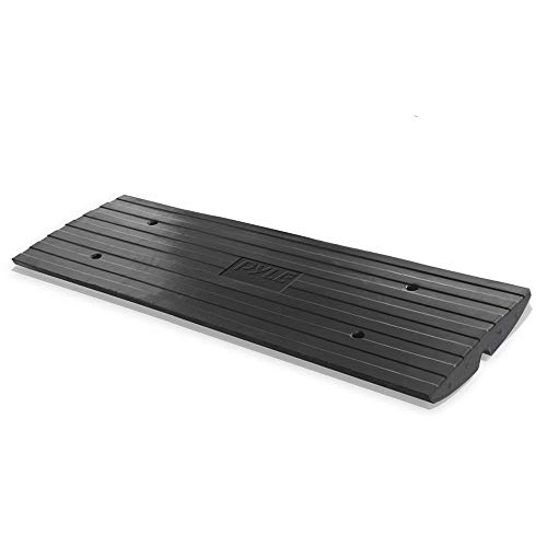 Pyle Car Driveway Curb Ramp - Heavy Duty Rubber Threshold Ramp - Also for Loading Dock, Garage, Sidewalk, Truck, Scooter, Bike, Motorcycle, Wheelchair Mobility & Other Vehicle - Pyle PCRBDR24