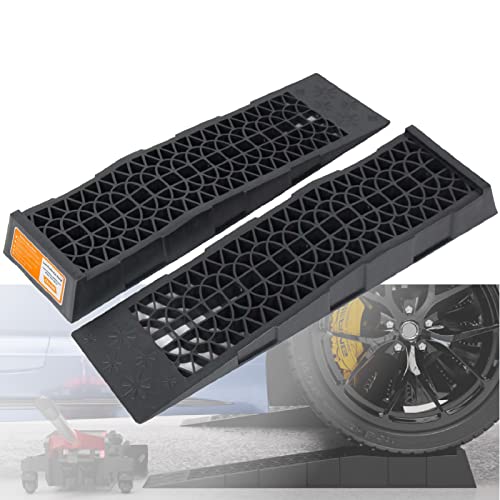 OULEME Low Profile Car Service Ramp, 2-1/2" Lifting Height, 2 Pack, Portable for Lift Lowered Low Down Rise Clearance Racing Sports Car Vehicle Maintenance
