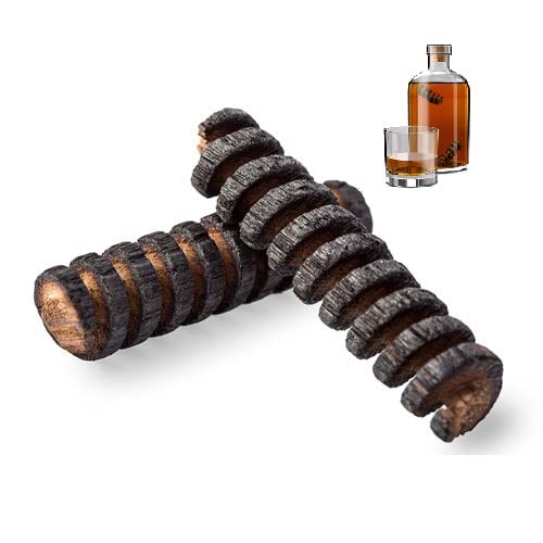 2 PACK American Barrel Aged in a Bottle Oak Infusion Spiral Home Brew Whiskey Bourbon, Medium Toast Flavor plus sticks bottle Staves Baked Roast, Wood spirals for whiskey Oak aging spirals