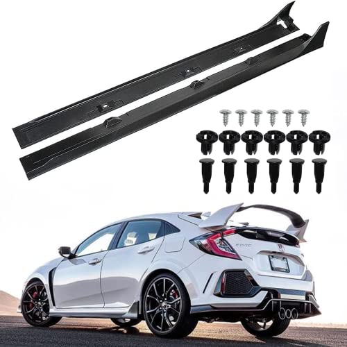 Side Skirts for 2016-2020 Civic 4 Door Sedan DX/EX/LX/SI Model Type-R Style 10th Gen Side Skirt Splitter Lip Rocker Panel Extension Body Kit 2Pcs, Matte Black