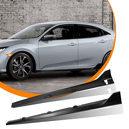 GaofeiLTF Side Skirt Extensions Fit for 2016-2021 Honda Civic 4-Dr Sedan, Type-R Style Side Splitters Rocker Panel Body Kit, Pair