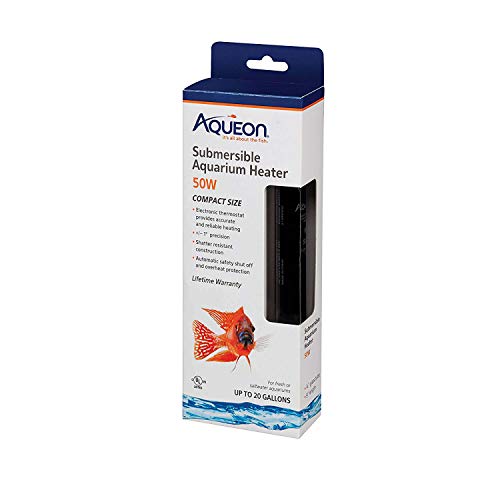 Aqueon Submersible Aquarium Heater, 50 Watts, Up to 20 Gallons