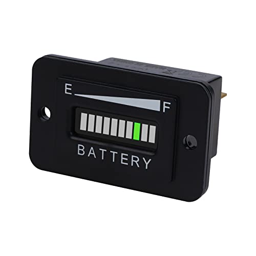 Runleader 48V LED Battery Power Indicator,Battery Charge & Discharge Display,Applicable to Lead Acid Battery Powered Golf Cart Forklift Lawn Mower Leaf Trimmer Motorhome etc.