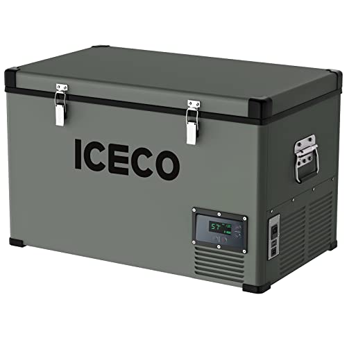 ICECO VL74 Single Zone Portable Refrigerator with SECOP Compressor, 74 Liters Chest Freezer, DC 12/24V, AC 110-240V, 0 to 50, Home & Car Use (without Insulate Cover)