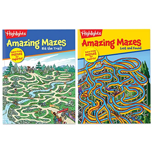 Highlights Amazing Mazes Maze Books for Kids Ages 3-6, 2-Pack, 144 Pages - Expert Level