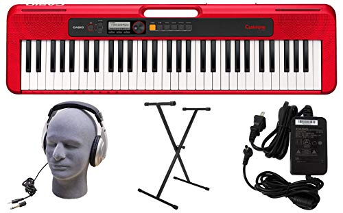 Casio CT-S200RD 61-Key Premium Keyboard Pack with Stand, Headphones & Power Supply, Red (CAS CTS200RD PPK)