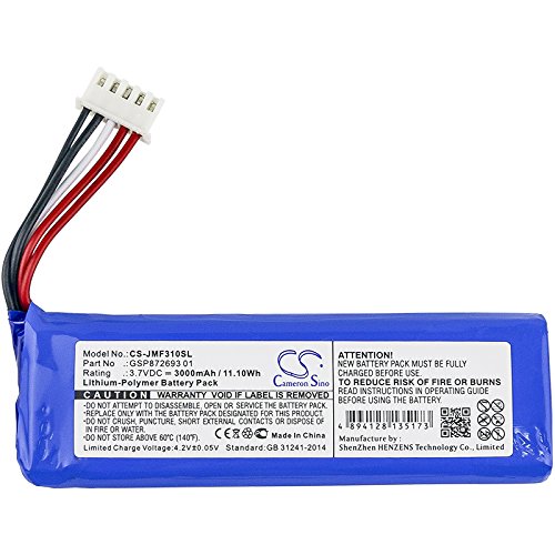 Cameron Sino New 3000mAh Battery for JBL Flip 4, Flip 4 Special Edition Replacement GSP872693 01
