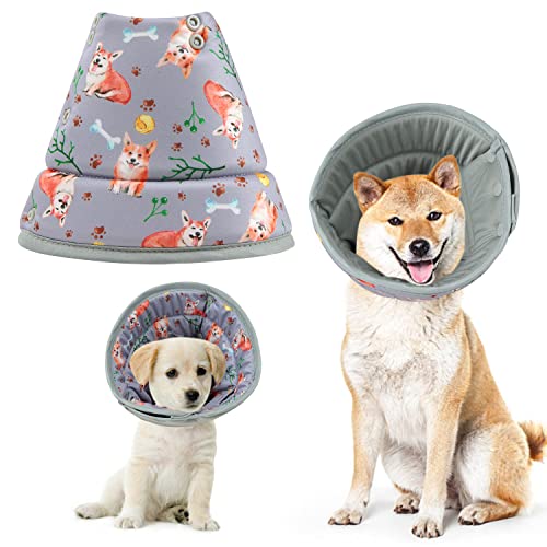 Fuz Bigaza Soft Dog Cone for Dogs After Surgery Adjustable Dog Cones for Dogs to Anti-Bite Lick Wound Comfortable Elizabethan Collar for Dogs Functional Dog Cone Collar for Large Medium Small Dogs