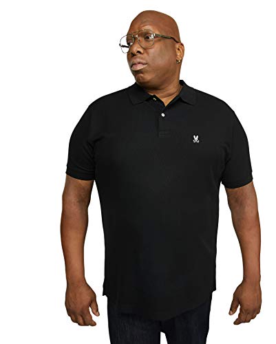 Psycho Bunny Men's Big and Tall Short Sleeve Pique Polo Shirt Black