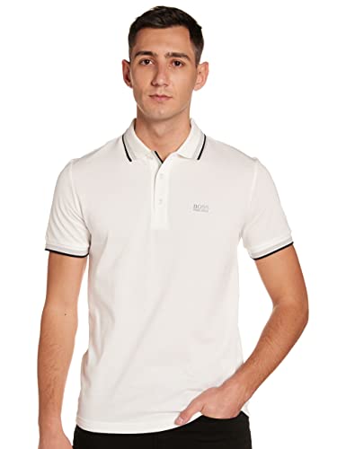 BOSS Men's Paddy Polo Shirt, Classic White, Large US