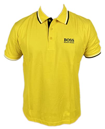 Hugo Boss Mens Paddy Moisture Manager Pro Edition Polo Shirt 50249000 (Large, Medium Yellow)