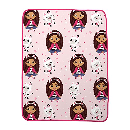Franco Gabby's Dollhouse Kids Bedding Super Soft Micro Raschel Throw, 46 in x 60 in, (Official DreamWorks Product)