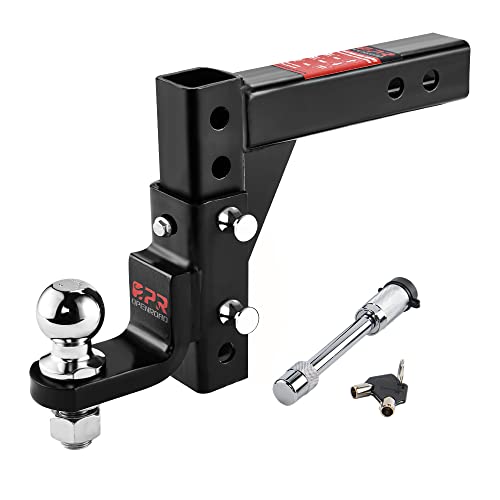 OPENROAD Adjustable Trailer Hitch Ball Mount Fits 2-Inch Receiver, 2" Tow Balls 7500lbs, 9-1/2" Drop/ 8-1/4" Rise Drop Hitch, Tow Hitch for Heavy Duty Truck with Stainless Steel Pins and Lock