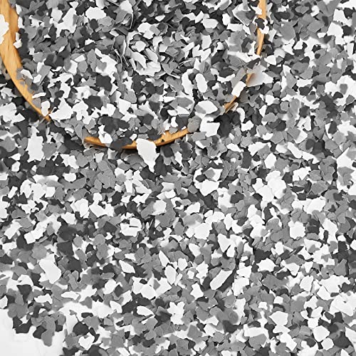 2800 G/ 6.17 lb Blend Decorative Color Chips Color Flakes Blend Concrete Coatings Paint Chips for Walls Floors Interior Exterior House Paint (Black, White, Grey)