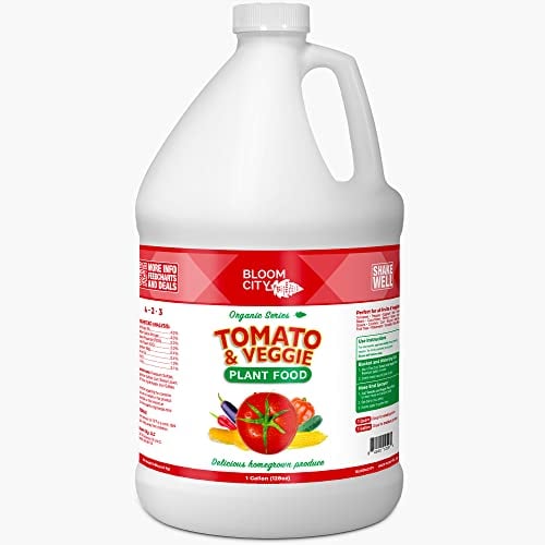 Organic Tomato Fertilizer - Fertilizer for Vegetable Garden - Tomato Plant Food - Organic Fertilizer for Vegetables - Calcium for Tomato Plants - Liquid Garden Fertilizer for Outdoor Vegetables 128oz