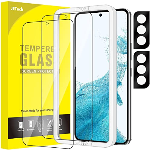 JETech Screen Protector for Samsung Galaxy S22+/S22 Plus 5G with Camera Lens Protector, Easy Installation Tool, Tempered Glass Film, Fingerprint ID Compatible, 2-Pack Each