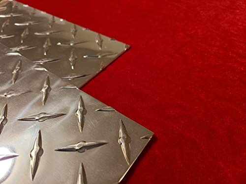 2 Pack.125 3003 Aluminum Diamond Tread Sheet Metal Plate. 8" x 12" 2 Pcs.