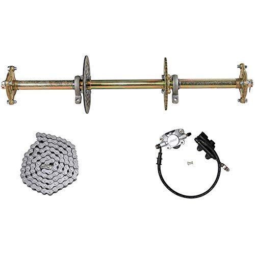 WPHMOTO Go Kart 1" x 32" Live Axle Kit with Sprocket Brake Master Cylinder Assembly and Chain kit for Quad Trike Golf Carts