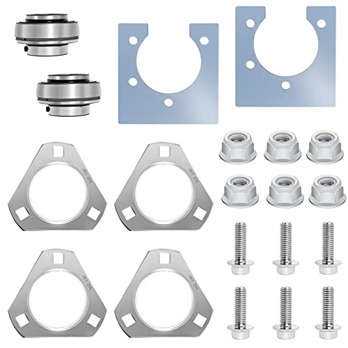 Go-Kart Live Axle Bearing Kit 1-1/4" Bearing Kit (3-Hole)Kit Fit Perfectly with Go Karts Mini Bikes / Trikes / Off Road ATV