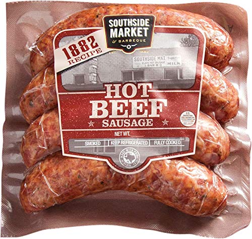 Southside Market 1882 Hot Beef Sausage - 6 Packages / 24 Links