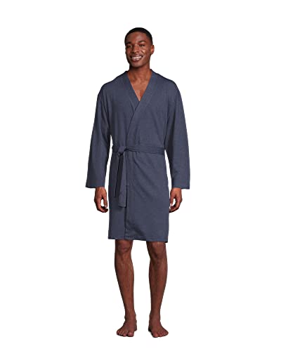 Lucky Brand Mens Bathrobe  Lightweight Knit Robe with Shawl Collar, Size Small-Medium, Mood Indigo