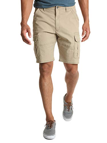 Wrangler Authentics Men's Classic Relaxed Fit Stretch Cargo Short, Grain Twill, 34