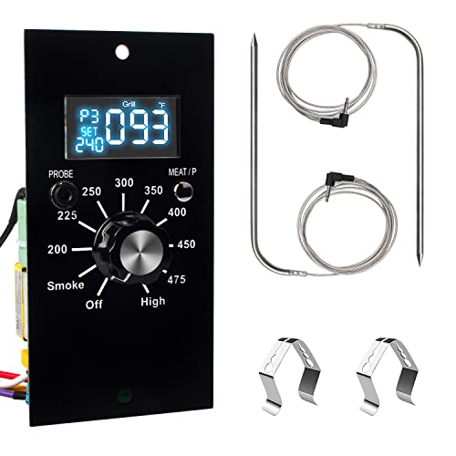 Upgrade Digital Control Board for Pit Boss Wood Smoker Replacement Parts Thermostat Kit Compatible with Pit Boss PB700,340,440,820 with 2 Meat Probe