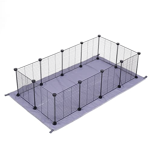 LURIVA Guinea Pig Cage with Mat, Small Animal Playpen with Mat, Pet Playpen, Rabbit Cage, Small Animal Cage, Puppy Dog Playpen, Indoor Outdoor Metal Wire Yard Fence,12 X 12 Inch, 12 Panels, Black