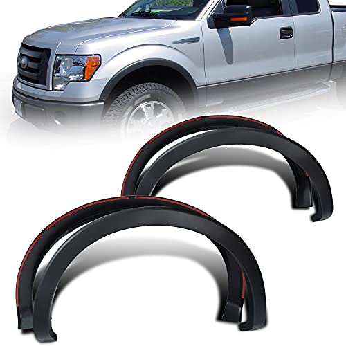 CHEDA Wheel Fender Flares Kit Compatible with 2009-2014 Ford F150 Styleside with 67.0" / 78.8" / 97.4" Bed Length Models Only(Do not fit Platinum and Raptor models) Textured Factory Style