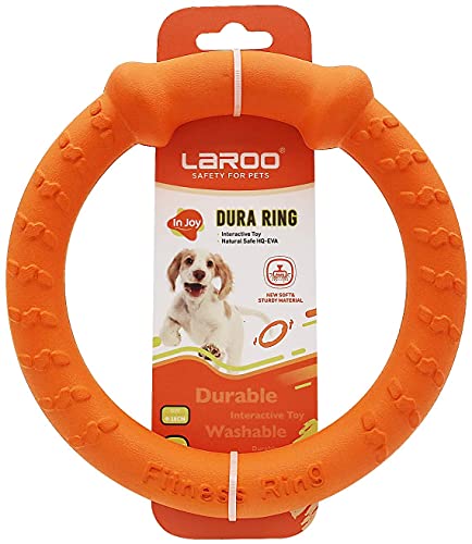 LaRoo Dog Flying Ring Toys, Floating Flying Dog Disc Toys, Summer Pet Training Outdoor Durable Chew Toys for Medium and Large Dogs