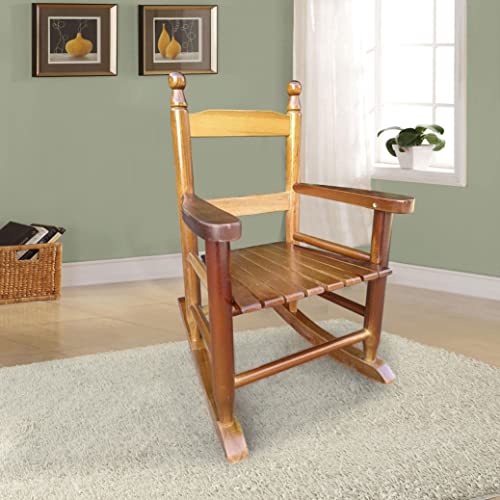 Goujxcy Kids Rocking Chair, Toddler Rocking Chair, Childrens Rocking Chair with Classic Rocker and Hardwood Construction, for Boys, Girls, Nursery, Indoor, Outdoor, Living Rooms, Bedrooms (Brown)
