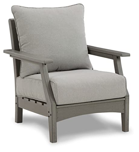 Signature Design by Ashley Visola Cushioned Lounge Chair Set of 2, Gray