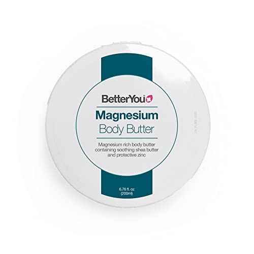 BetterYou Magnesium Body Butter - Incredibly Nourishing and Hydrating Formula - Perfect for Dry Areas - Leaves Your Skin Remarkably Supple and Radiant - Absorbs Quickly to Restore Moisture - 6.7 oz