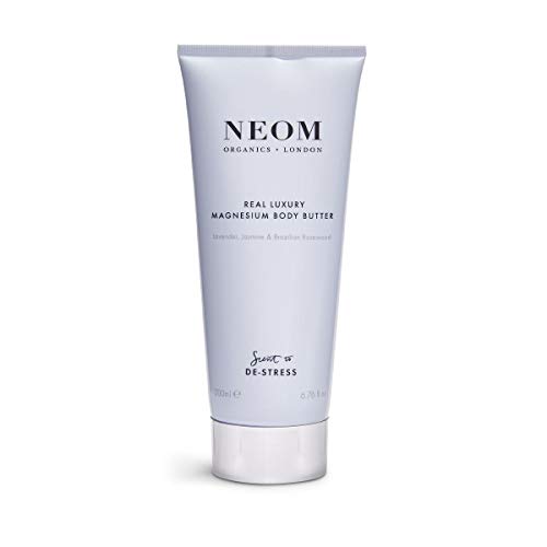 NEOM-Real Luxury Magnesium Body Butter, 200ml | Lavender, Jasmine & Rosewood | Cream Moisturiser With Essential Oils | Nourish & Soften | Woody & Floral