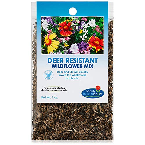 Deer Resistant Wildflower Seeds Bulk Open-Pollinated Wildflower Seed Mix Packet, No Fillers, Annual, Perennial Wildflower Seeds for Planting - 1 oz