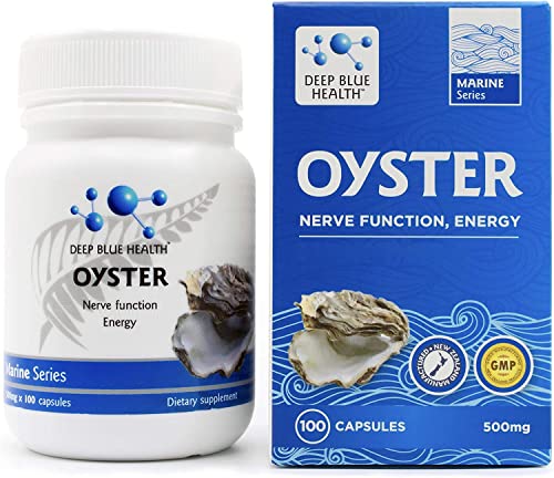 New Zealand Oyster Extract Powder - 500mg x 100 Capsules - Zinc Supplement Pills for Men and Women - Supports Immune Health, Energy and Nerve Function w/ Green Lipped Mussel