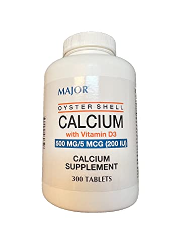 Major Pharmaceuticals Oyster Shell Calcium with Vitamin D 500MG+D, 300 Count