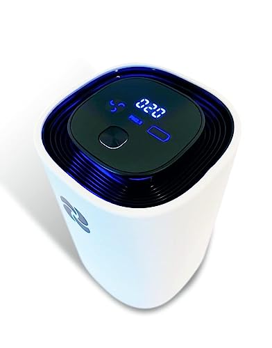 KIKI PURE PRO AIR PURIFIER & IONIZER USB-C & BATTERY POWERED (up to 4 hrs use) Portable, 5.1 inches tall, less than 1 lbs. NO REPLACEMENT FILTERS REQUIRED cup holder attachment accessory included.