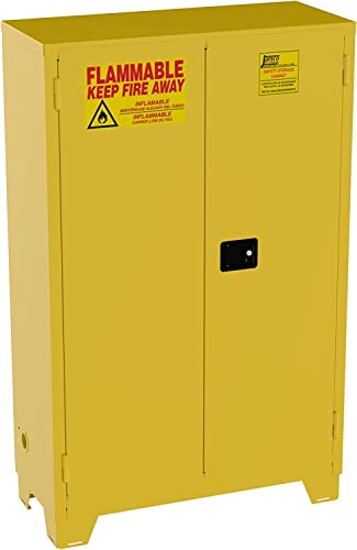 Jamco Manual Closing Doors Forkliftable Safety Steel Storage Cabinet for Flammable Liquids, 45 Gallon, 34-Inch x 18-Inch x 70-Inch, Yellow