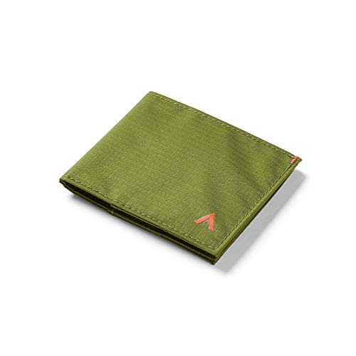 Allett Sport Wallet, Cala Green | Nylon, RFID Blocking, Bifold, Slim, Minimalistic, Front Pocket | Holds 2-10+ Cards | for Men & Women | Made in the USA